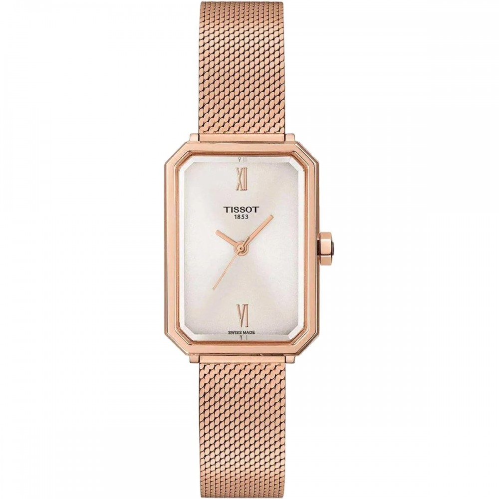 TISSOT SRV Γυναικείο Ρολόι Ροζ Επιχρυσωμένο Ανοξείδωτο Ατσάλι μπρασελέ T1601103303300