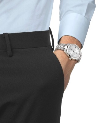 TISSOT T-Classic Gentleman 38mm Powermatic 80 Ρολόι Ανδρικό Ασημί Ανοξείδωτο Ατσάλι μπρασελέ T1658071103100