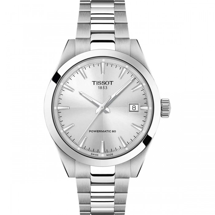 TISSOT T-Classic Gentleman 38mm Powermatic 80 Ρολόι Ανδρικό Ασημί Ανοξείδωτο Ατσάλι μπρασελέ T1658071103100 TISSOT T-Classic Gentleman 38mm Powermatic 80 Ρολόι Ανδρικό Ασημί Ανοξείδωτο Ατσάλι μπρασελέ T1658071103100