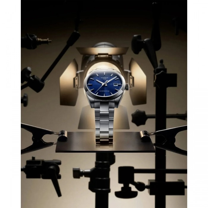 TISSOT T-Classic Gentleman 38mm Powermatic 80 Ρολόι Ανδρικό Ασημί Ανοξείδωτο Ατσάλι μπρασελέ T1658071105100