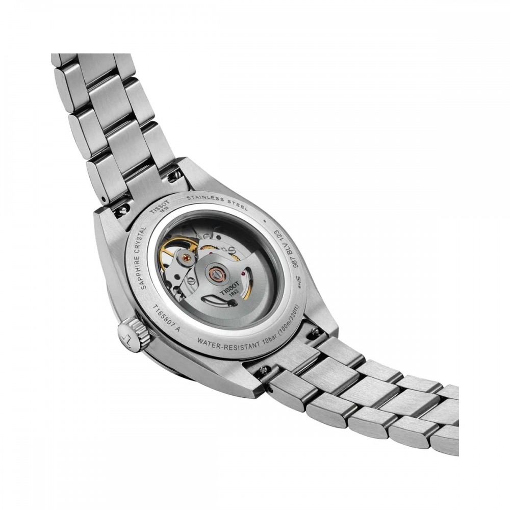 TISSOT T-Classic Gentleman 38mm Powermatic 80 Ρολόι Ανδρικό Ασημί Ανοξείδωτο Ατσάλι μπρασελέ T1658071104100