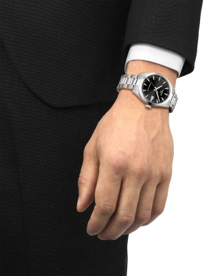 TISSOT T-Classic Gentleman 38mm Powermatic 80 Ρολόι Ανδρικό Ασημί Ανοξείδωτο Ατσάλι μπρασελέ T1658071105100