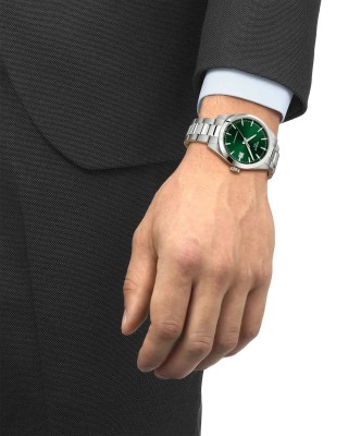TISSOT T-Classic Gentleman 38mm Powermatic 80 Ρολόι Ανδρικό Ασημί Ανοξείδωτο Ατσάλι μπρασελέ T1658071109100