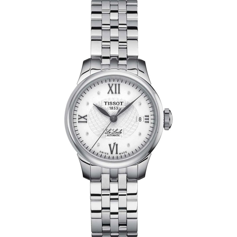 TISSOT T-Classic Le Locle Diamonds Automatic Ρολόι Γυναικείο Ασημί Ανοξείδωτο Ατσάλι μπρασελέ T41118316