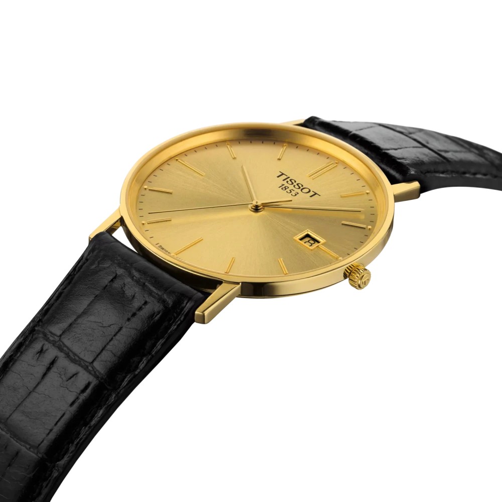 TISSOT Goldrun Gold 18Κ 38mm Ρολόι Ανδρικό Μαύρο Δερμάτινο λουράκι T9224101602100 TISSOT Goldrun Gold 18Κ 38mm Ρολόι Ανδρικό Μαύρο Δερμάτινο λουράκι T9224101602100