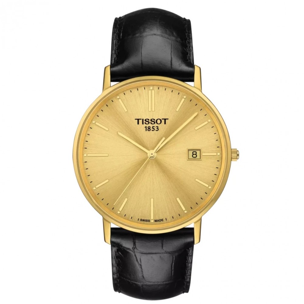TISSOT Goldrun Gold 18Κ 38mm Ρολόι Ανδρικό Μαύρο Δερμάτινο λουράκι T9224101602100 TISSOT Goldrun Gold 18Κ 38mm Ρολόι Ανδρικό Μαύρο Δερμάτινο λουράκι T9224101602100