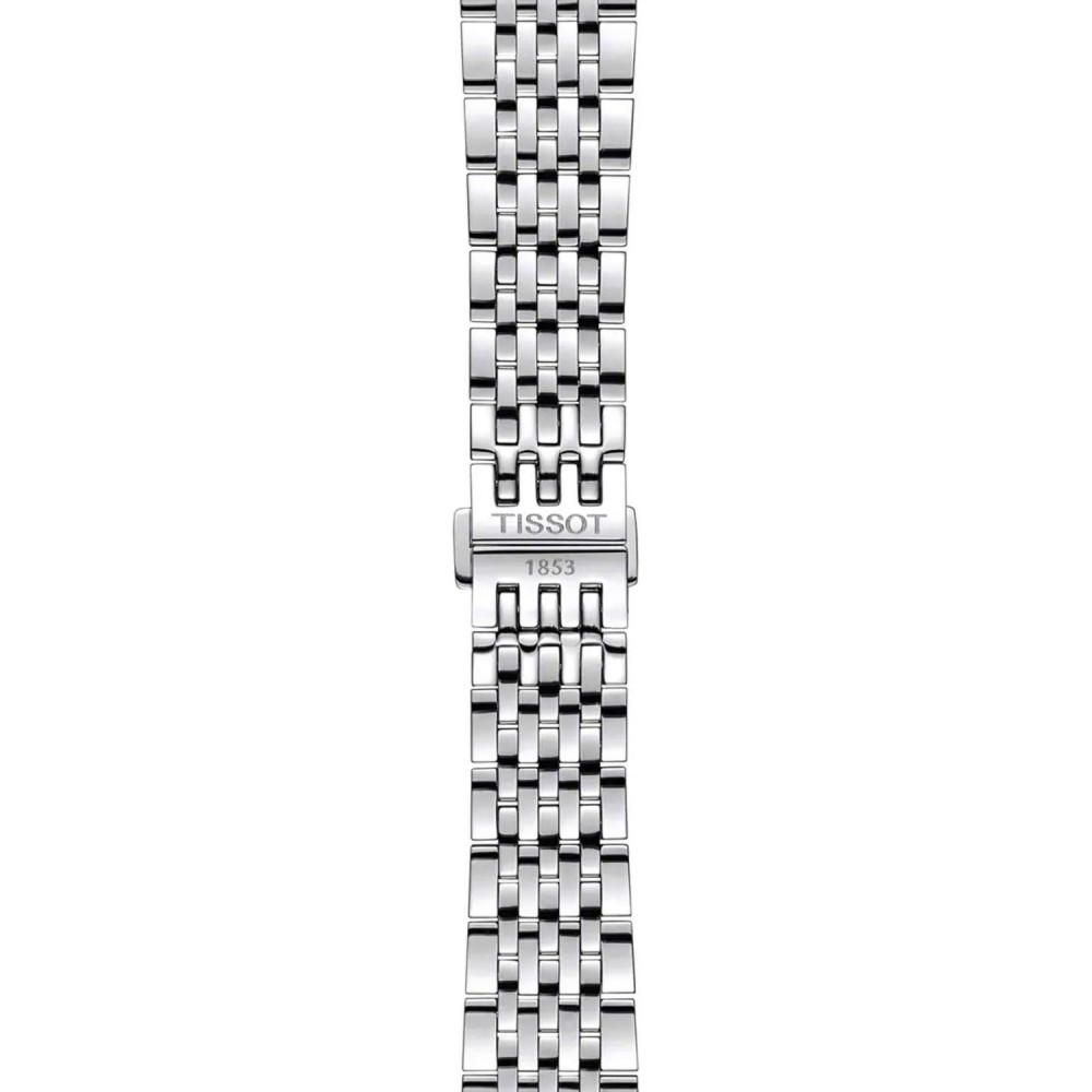 TISSOT T-Classic Le Locle Cosc Αυτόματο Rose Gold Bezel 18k Ρολόι Ανδρικό Ασημί Ανοξείδωτο Ατσάλι μπρασελέ T9324084103300