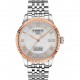 TISSOT T-Classic Le Locle Cosc Αυτόματο Rose Gold Bezel 18k Ρολόι Ανδρικό Ασημί Ανοξείδωτο Ατσάλι μπρασελέ T9324084103300