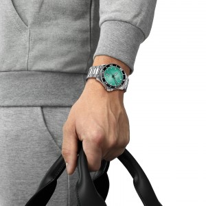 TISSOT T-Sport Seastar 1000 Ρολόι Unisex Ασημί Ανοξείδωτο Ατσάλι μπρασελέ T1204101109100