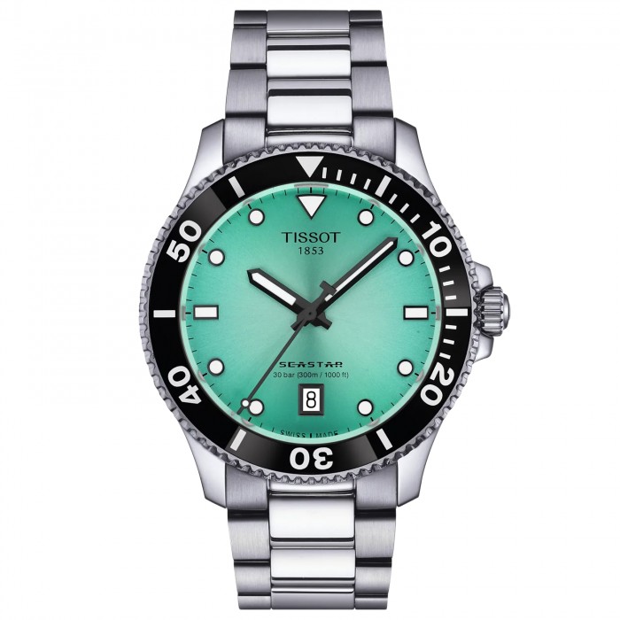 TISSOT T-Sport Seastar 1000 Ρολόι Unisex Ασημί Ανοξείδωτο Ατσάλι μπρασελέ T1204101109100