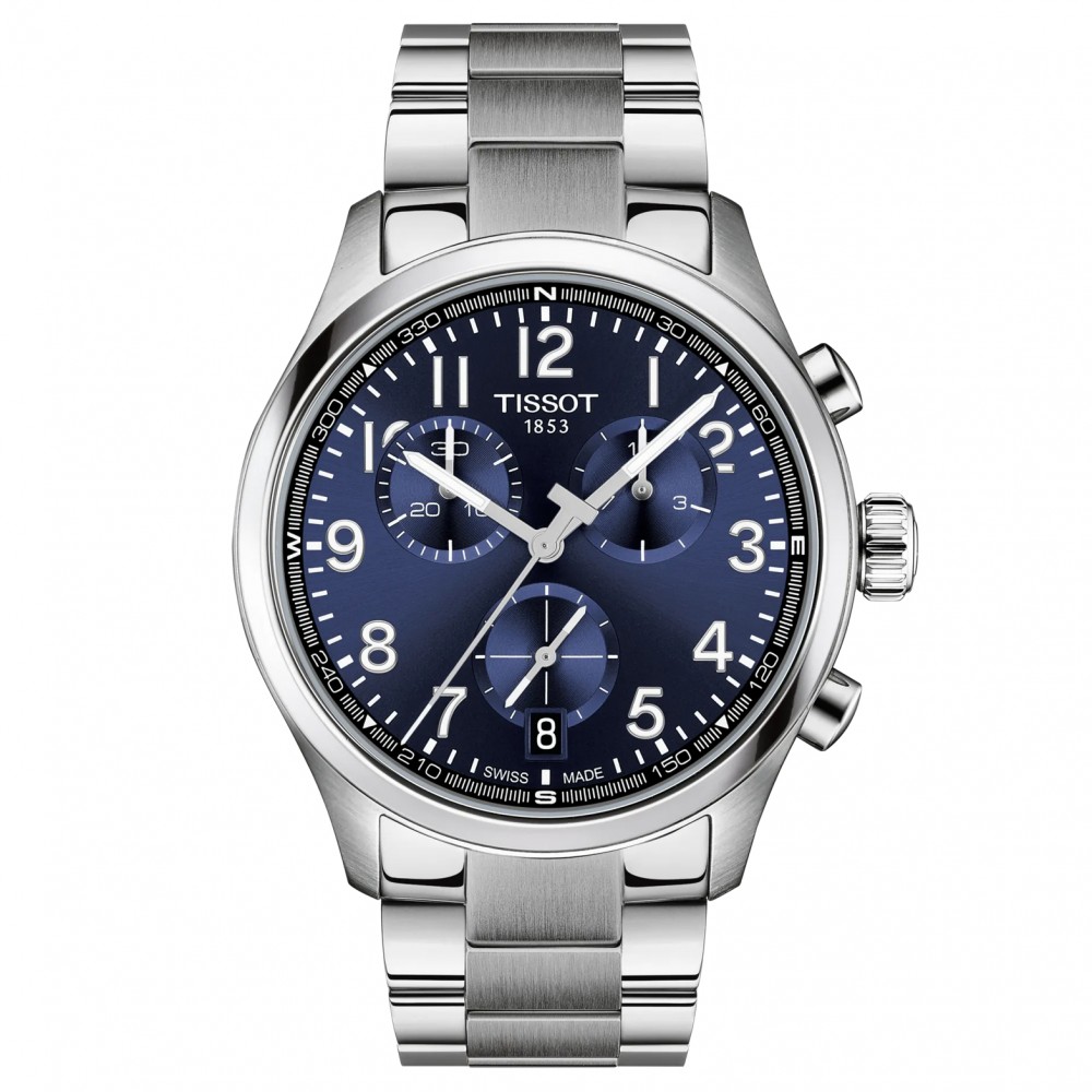 TISSOT Chrono L 42mm Ρολόι Ανδρικό Ασημί Ανοξείδωτο Ατσάλι μπρασελέ T1164171104200