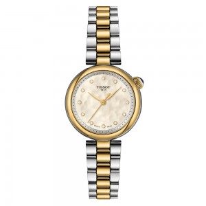 TISSOT T-Lady Desir Two-tone Diamonds Ρολόι Γυναικείο Δίχρωμο Ανοξείδωτο Ατσάλι μπρασελέ T1520102211600
