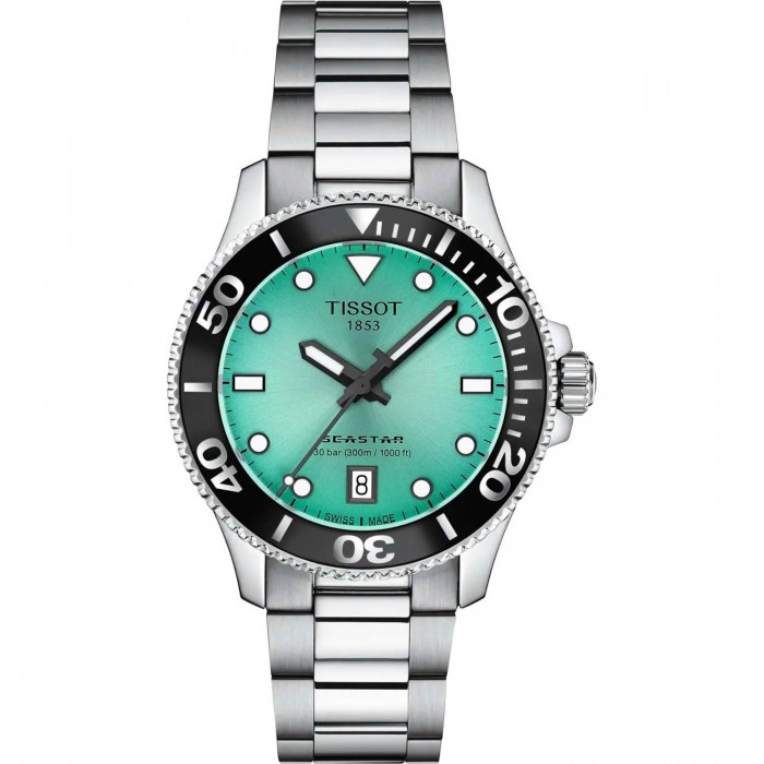 TISSOT T-Sport Seastar 1000 Ρολόι Unisex Ασημί Ανοξείδωτο Ατσάλι μπρασελέ T1202101109100