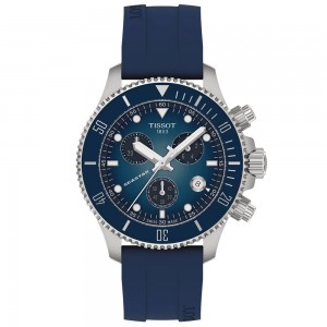 TISSOT T-Sport Seastar 1000 Χρονογράφος Ρολόι Unisex Μπλε Λουράκι Σιλικόνης T1202171704100