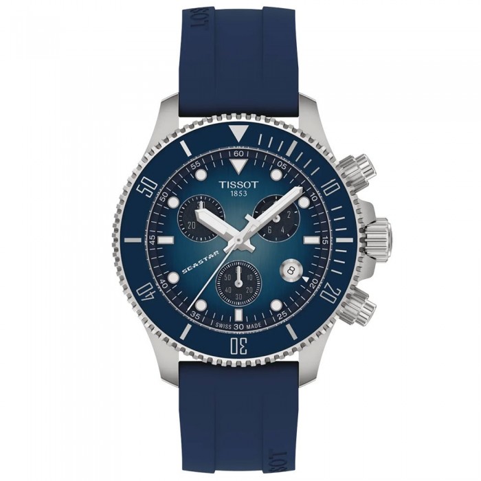 TISSOT T-Sport Seastar 1000 Χρονογράφος Ρολόι Unisex Μπλε Λουράκι Σιλικόνης T1202171704100