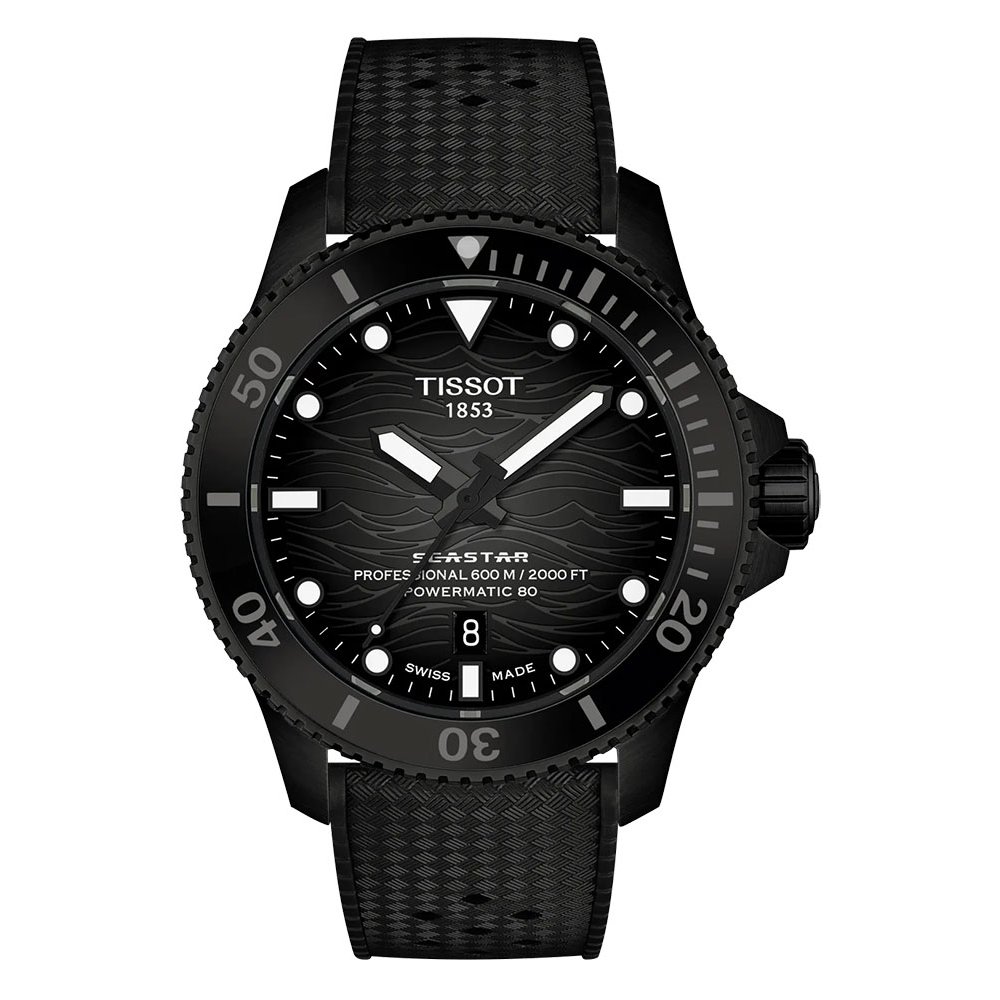 TISSOT Seastar 2000 Professional Powermatic 80 Ρολόι Μαύρο Λουράκι Σιλικόνης T1209073705100 TISSOT Seastar 2000 Professional Powermatic 80 Ρολόι Μαύρο Λουράκι Σιλικόνης T1209073705100