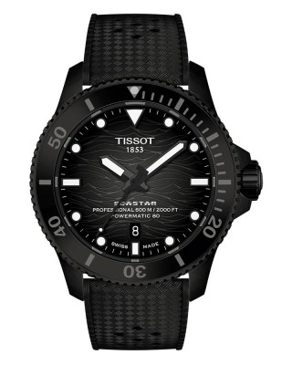 TISSOT Seastar 2000 Professional Powermatic 80 Ρολόι Μαύρο Λουράκι Σιλικόνης T1209073705100