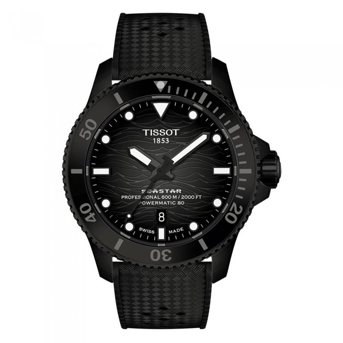 TISSOT Seastar 2000 Professional Powermatic 80 Ρολόι Μαύρο Λουράκι Σιλικόνης T1209073705100