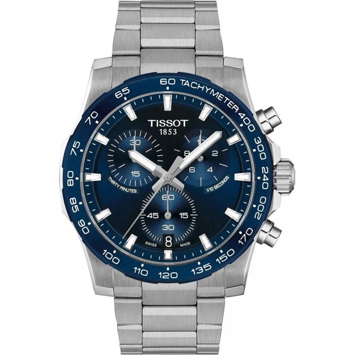 TISSOT T-Sport Superport Chrono Ρολόι Ανδρικό Ασημί Ανοξείδωτο Ατσάλι μπρασελέ T1254171104100