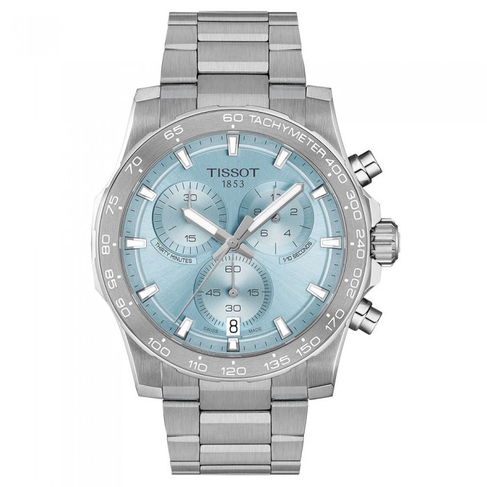 TISSOT T-Sport Superport Chrono Ρολόι Ανδρικό Ασημί Ανοξείδωτο Ατσάλι μπρασελέ T1254171135100