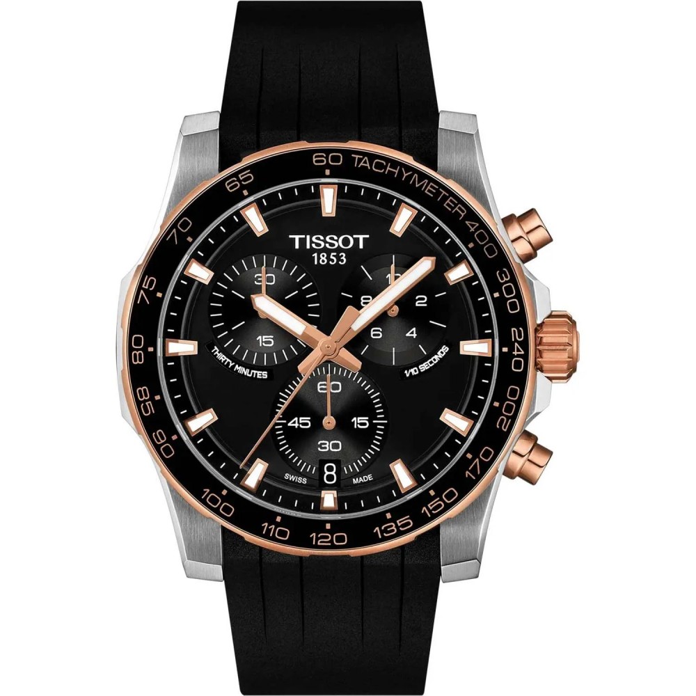 TISSOT T-Sport Superport Chrono Ρολόι Ανδρικό Μαύρο Καουτσούκ λουράκι T1254172705100