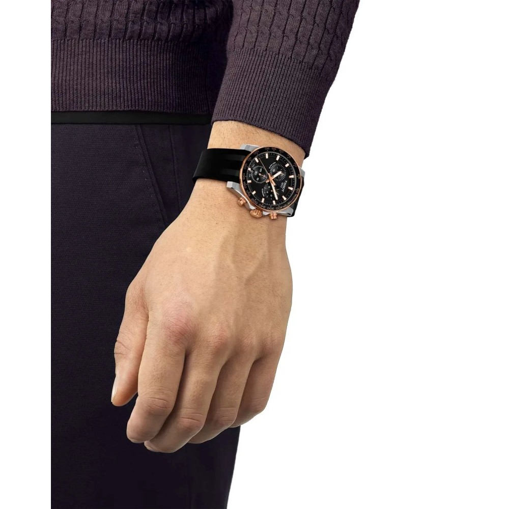 TISSOT T-Sport Superport Chrono Ρολόι Ανδρικό Μαύρο Καουτσούκ λουράκι T1254172705100