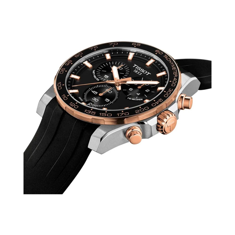 TISSOT T-Sport Superport Chrono Ρολόι Ανδρικό Μαύρο Καουτσούκ λουράκι T1254172705100
