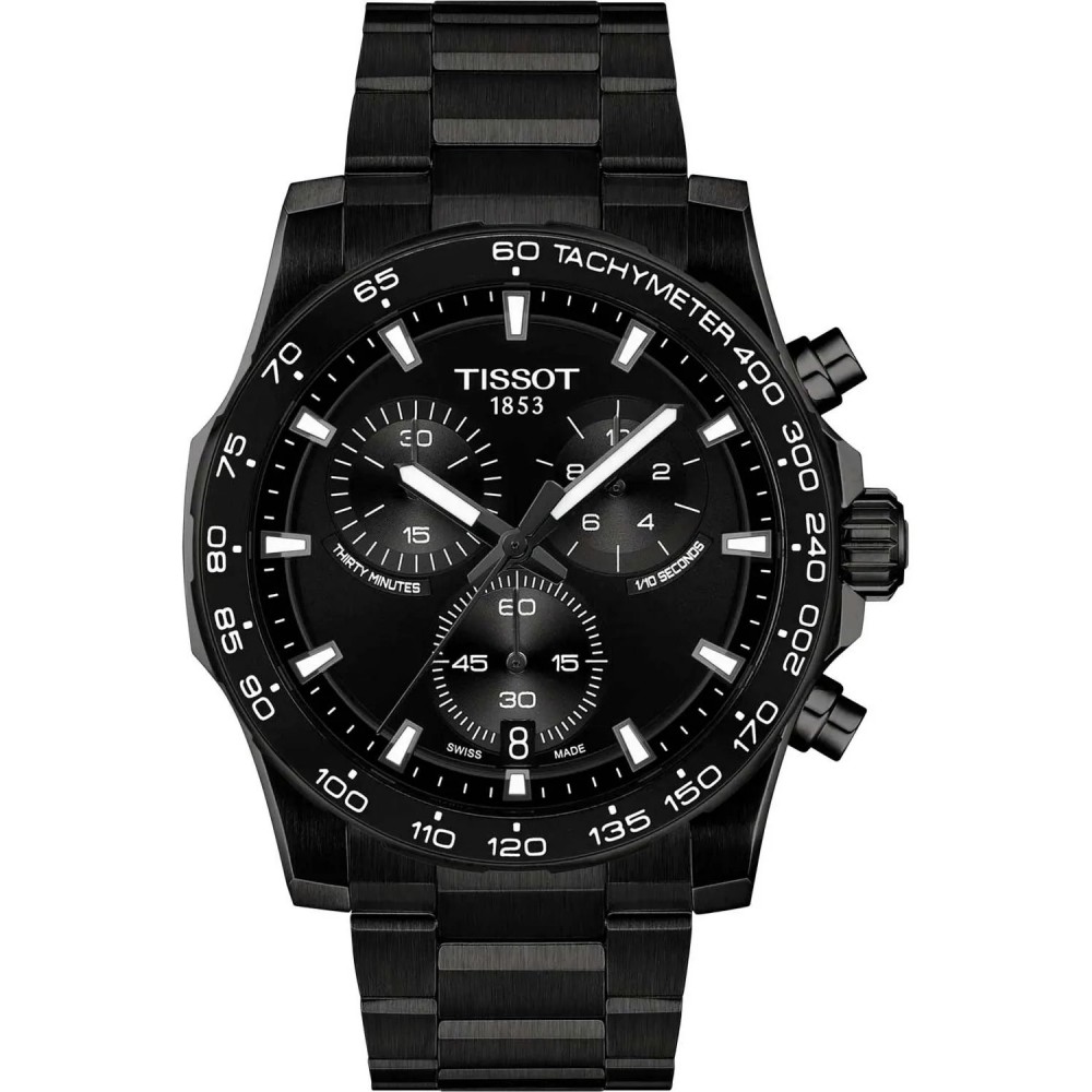 TISSOT T-Sport Superport Chrono Ρολόι Ανδρικό Μαύρο Ανοξείδωτο Ατσάλι μπρασελέ T1254173305100