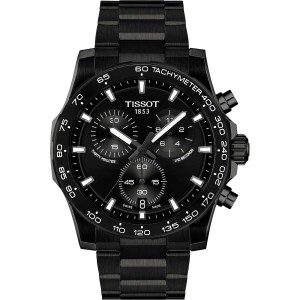 TISSOT T-Sport Superport Chrono Ρολόι Ανδρικό Μαύρο Ανοξείδωτο Ατσάλι μπρασελέ T1254173305100