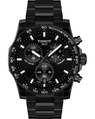 TISSOT T-Sport Superport Chrono Ρολόι Ανδρικό Μαύρο Ανοξείδωτο Ατσάλι μπρασελέ T1254173305100