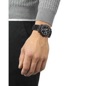 TISSOT T-Sport Superport Chrono Ρολόι Ανδρικό Μαύρο Ανοξείδωτο Ατσάλι μπρασελέ T1254173305100