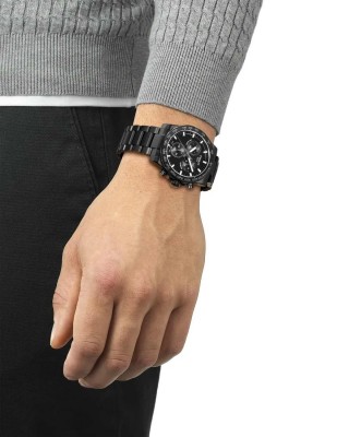 TISSOT T-Sport Superport Chrono Ρολόι Ανδρικό Μαύρο Ανοξείδωτο Ατσάλι μπρασελέ T1254173305100