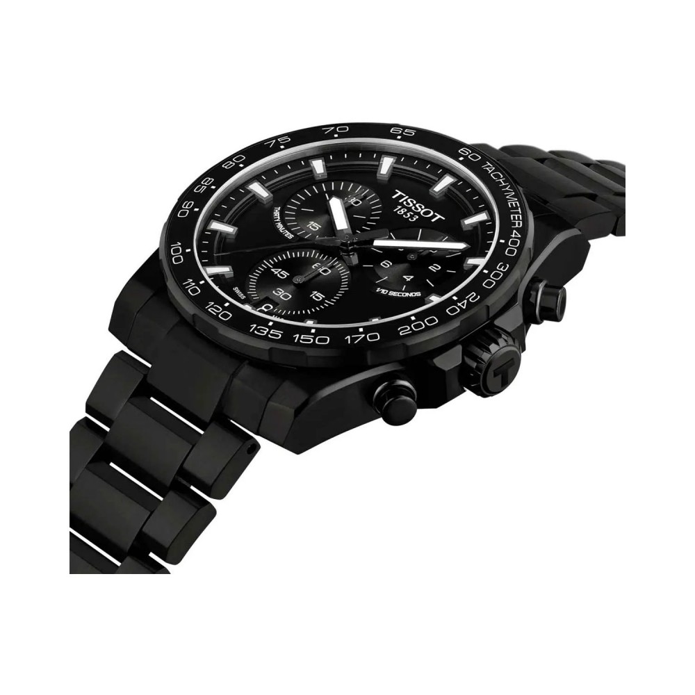 TISSOT T-Sport Superport Chrono Ρολόι Ανδρικό Μαύρο Ανοξείδωτο Ατσάλι μπρασελέ T1254173305100