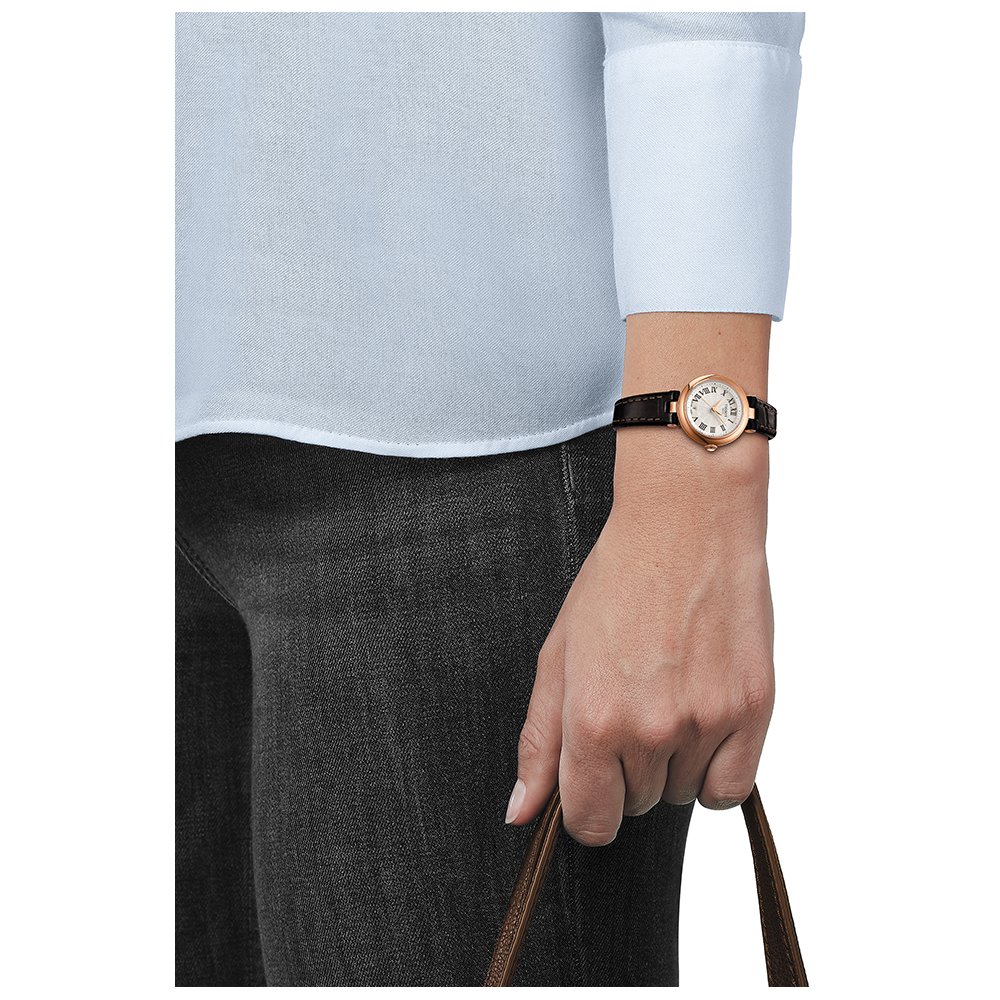 TISSOT T-Lady Bellissima Small Lady Ρολόι Γυναικείο Καφέ Δερμάτινο Λουράκι T1260103601300