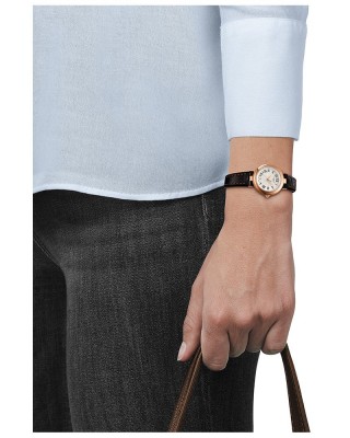 TISSOT T-Lady Bellissima Small Lady Ρολόι Γυναικείο Καφέ Δερμάτινο Λουράκι T1260103601300