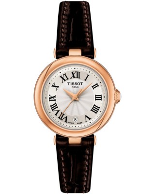 TISSOT T-Lady Bellissima Small Lady Ρολόι Γυναικείο Καφέ Δερμάτινο Λουράκι T1260103601300