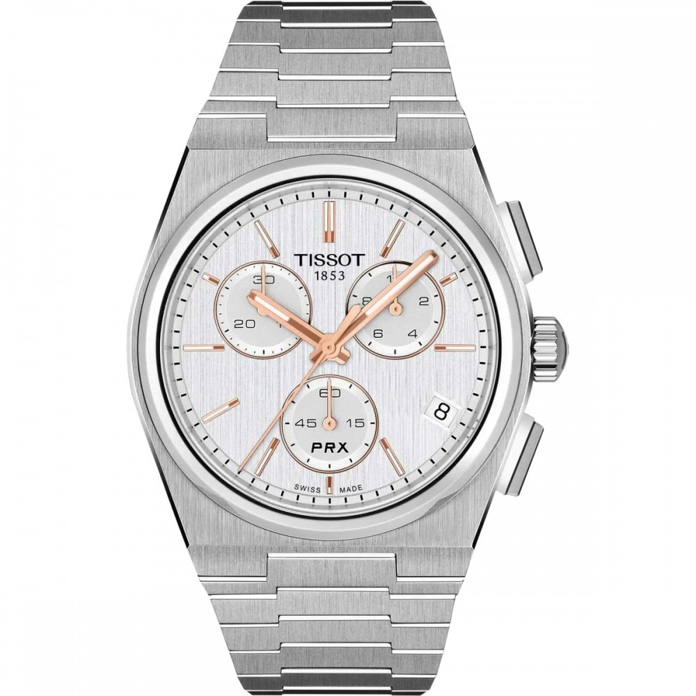 TISSOT PRX 41mm Chronograph Ρολόι Ανδρικό Χρονογράφος T1374171103100