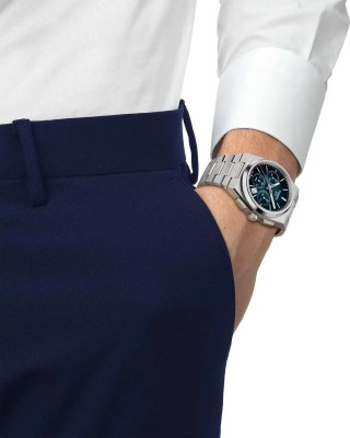 TISSOT T-Classic PRX 42mm Powermatic 80 Χρονογράφος Ρολόι Ασημί Ανοξείδωτο Ατσάλι μπρασελέ T1374271104101