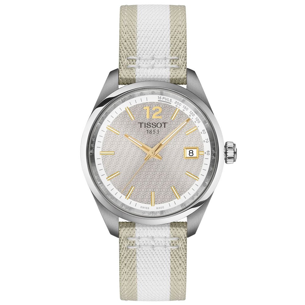 TISSOT T-Classic PR 100 Cycling Ρολόι Γυναικείο Δίχρωμο Υφασμάτινο λουράκι T1502101703700