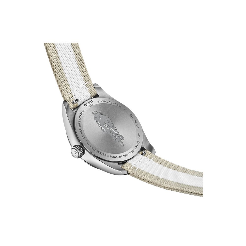 TISSOT T-Classic PR 100 Cycling Ρολόι Γυναικείο Δίχρωμο Υφασμάτινο λουράκι T1502101703700
