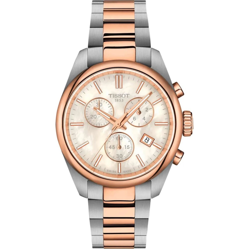 TISSOT T-Classic PR 100 36mm Χρονογράφος Ρολόι Δίχρωμο Ανοξείδωτο Ατσάλι μπρασελέ T1502172211100 TISSOT T-Classic PR 100 36mm Χρονογράφος Ρολόι Δίχρωμο Ανοξείδωτο Ατσάλι μπρασελέ T1502172211100