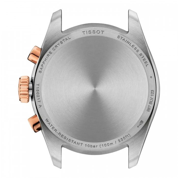 TISSOT T-Classic PR 100 36mm Χρονογράφος Ρολόι  Δίχρωμο Ανοξείδωτο Ατσάλι μπρασελέ T1502172211100