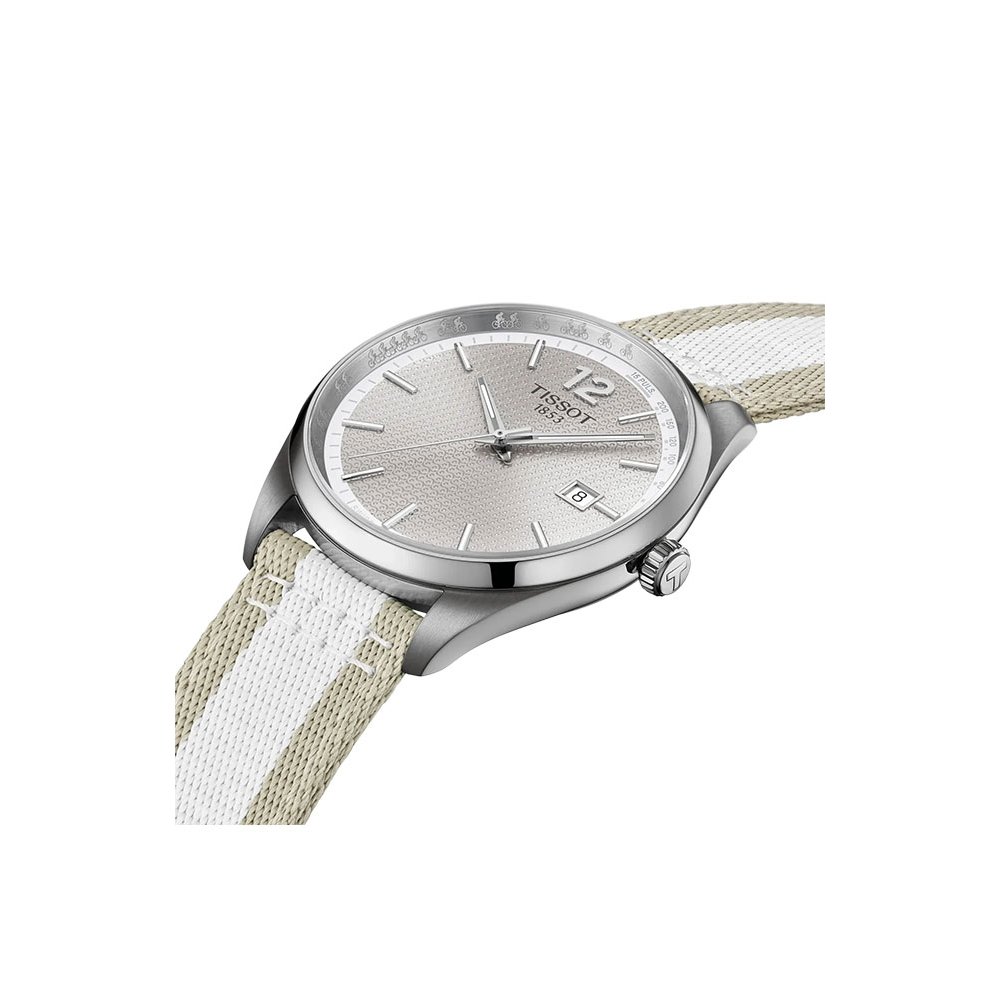 TISSOT T-Classic PR 100 Cycling Ρολόι Ανδρικό Δίχρωμο Υφασμάτινο λουράκι T1504101703700