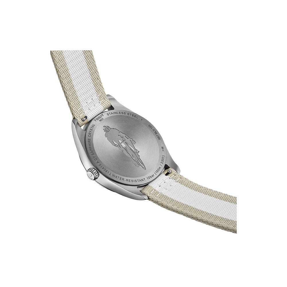 TISSOT T-Classic PR 100 Cycling Ρολόι Ανδρικό Δίχρωμο Υφασμάτινο λουράκι T1504101703700
