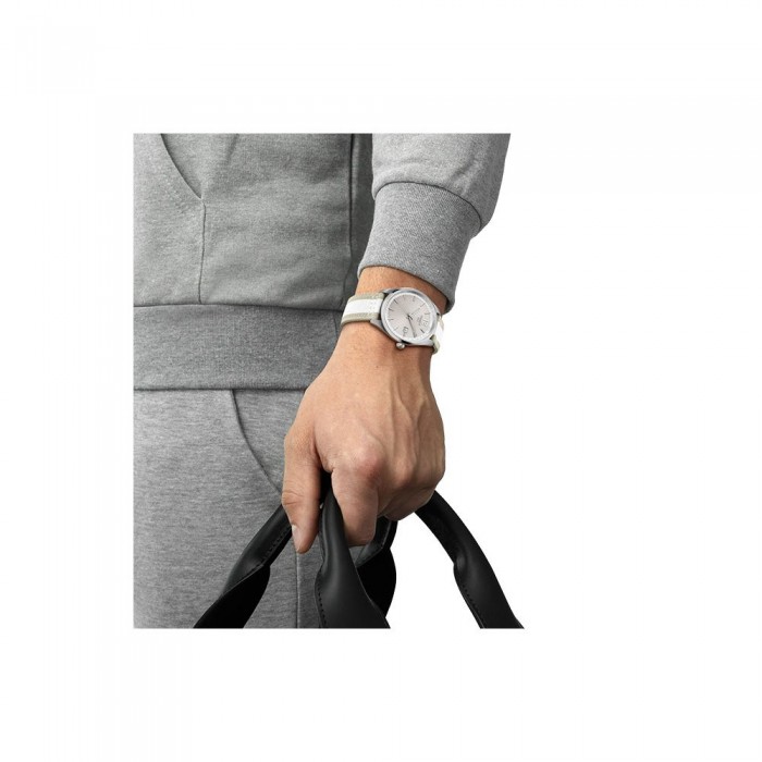 TISSOT T-Classic PR 100 Cycling Ρολόι Ανδρικό Δίχρωμο Υφασμάτινο λουράκι T1504101703700