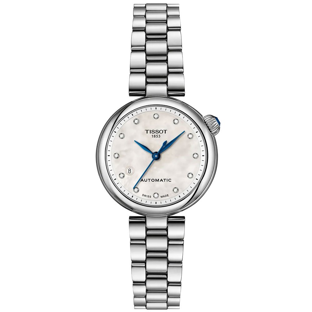 TISSOT T-Lady Desir Automatic Diamonds Ρολόι Γυναικείο Ασημί Ανοξείδωτο Ατσάλι μπρασελέ T1522071111600