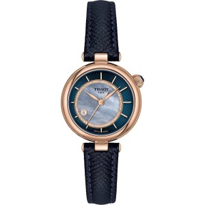 TISSOT T-Lady Desir Automatic Ρολόι Γυναικείο Μπλε Δερμάτινο Λουράκι T1522073613100