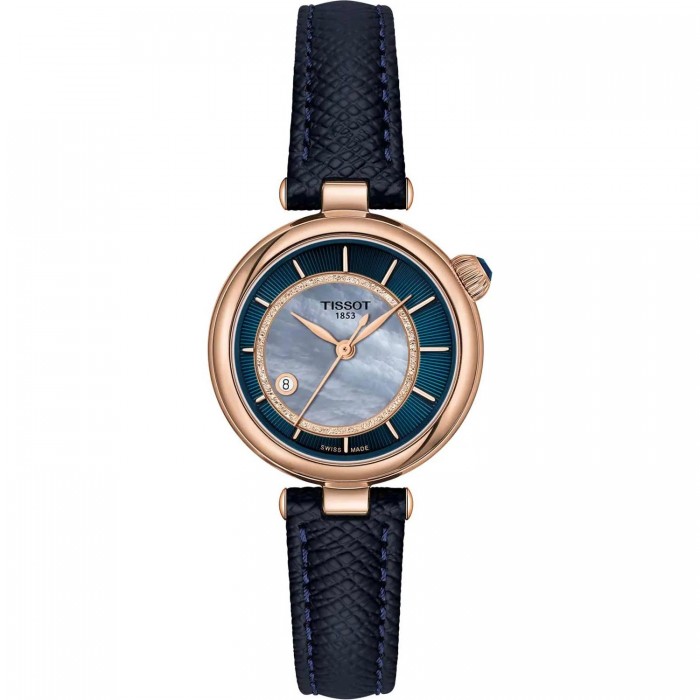 TISSOT T-Lady Desir Automatic Ρολόι Γυναικείο Μπλε Δερμάτινο Λουράκι T1522073613100