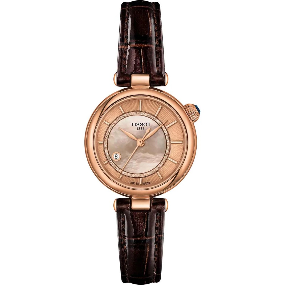 TISSOT T-Lady Desir Automatic Ρολόι Γυναικείο Καφέ Δερμάτινο Λουράκι T1522073652100 TISSOT T-Lady Desir Automatic Ρολόι Γυναικείο Καφέ Δερμάτινο Λουράκι T1522073652100