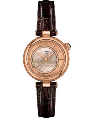 TISSOT T-Lady Desir Automatic Ρολόι Γυναικείο Καφέ Δερμάτινο Λουράκι T1522073652100
